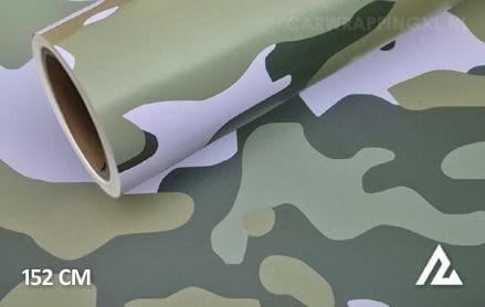 Camouflage groen wit car wrap folie