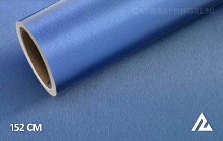 Geborsteld aluminium blauw car wrap folie